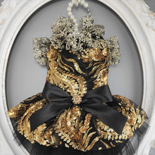 Load image into Gallery viewer, MC PET Bella Black Dress with Golden Sequins
