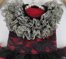 Load image into Gallery viewer, MC PET Alice Ruffled Lace Dress in Black and Red
