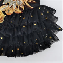 Load image into Gallery viewer, MC PET Esme Lace Dress Black with Sequined Rose decoration
