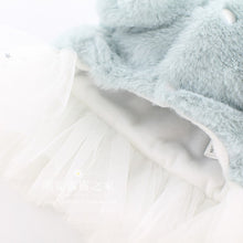 Load image into Gallery viewer, Faux Rabbit Fur Dress With Organza and Broderies Details
